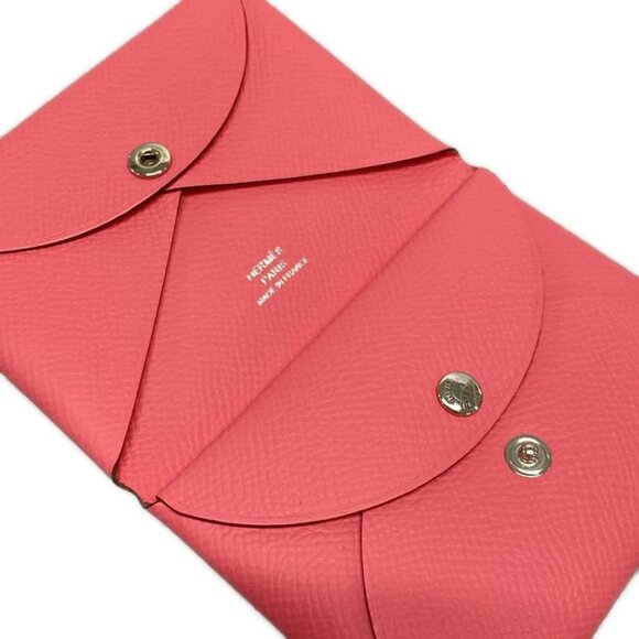 Auth HERMES Calvi Duo - Rose Azalee Veau Epsom B Coin Case - Picture 3 of 11